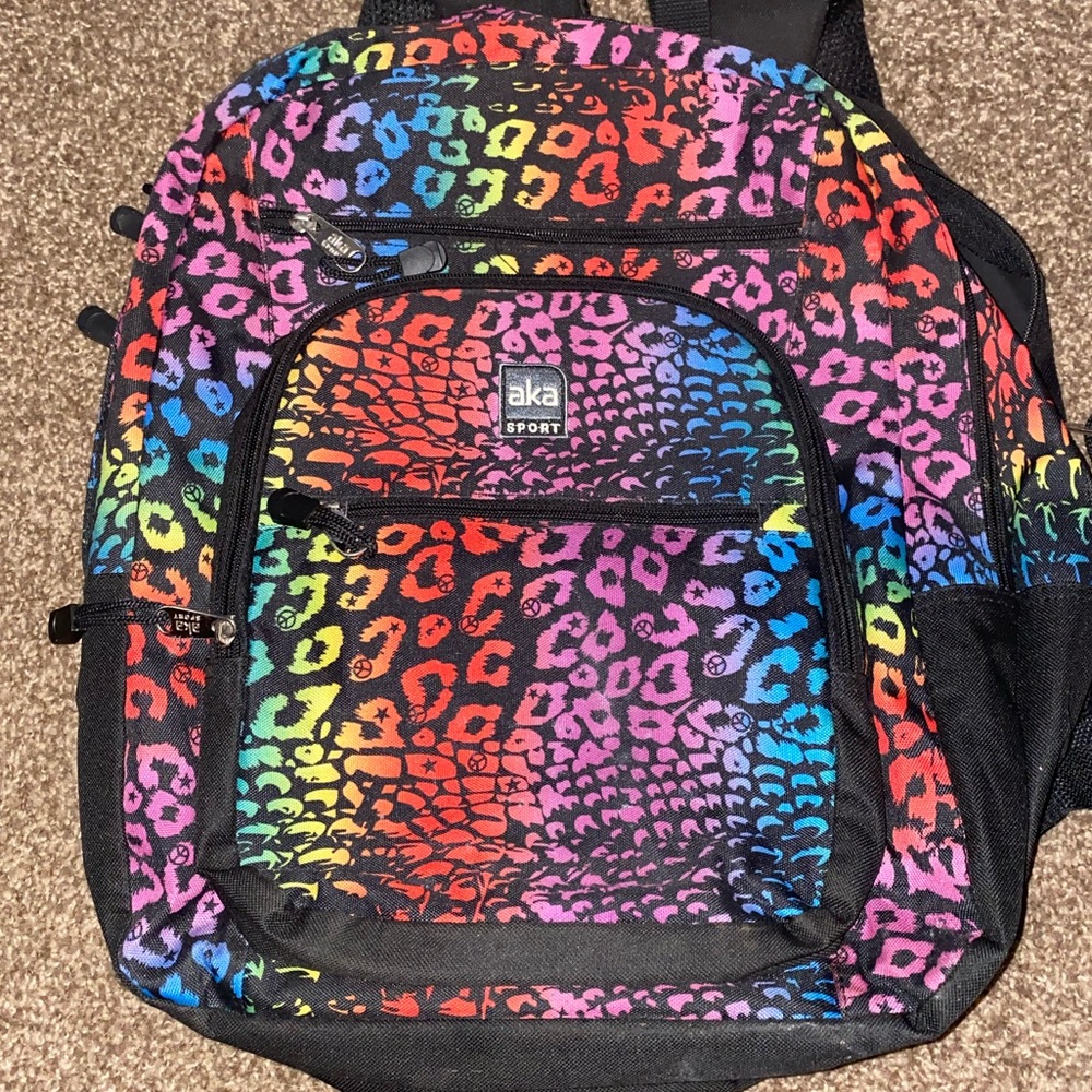 Rainbow Cheetah Peace bookbag